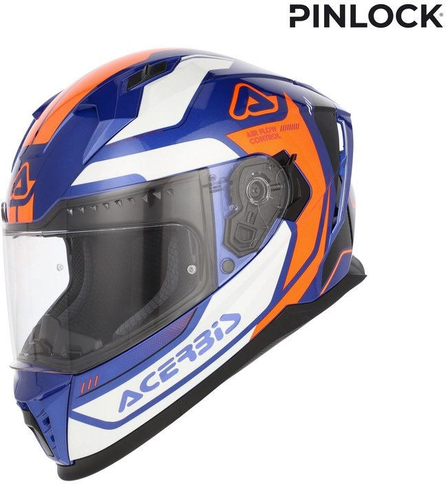 X-WAY GRAPHIC HELMET, ORANGE/BLUE