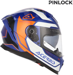 X-WAY GRAPHIC HELMET, ORANGE/BLUE