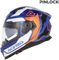 X-WAY GRAPHIC HELMET, ORANGE/BLUE