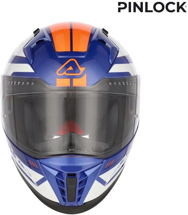 X-WAY GRAPHIC HELMET, ORANGE/BLUE