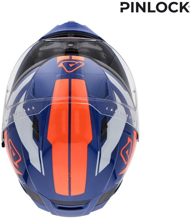 X-WAY GRAPHIC HELMET, ORANGE/BLUE