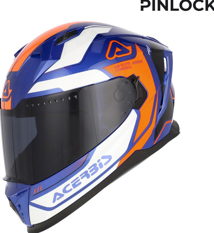 X-WAY GRAPHIC HELMET, ORANGE/BLUE