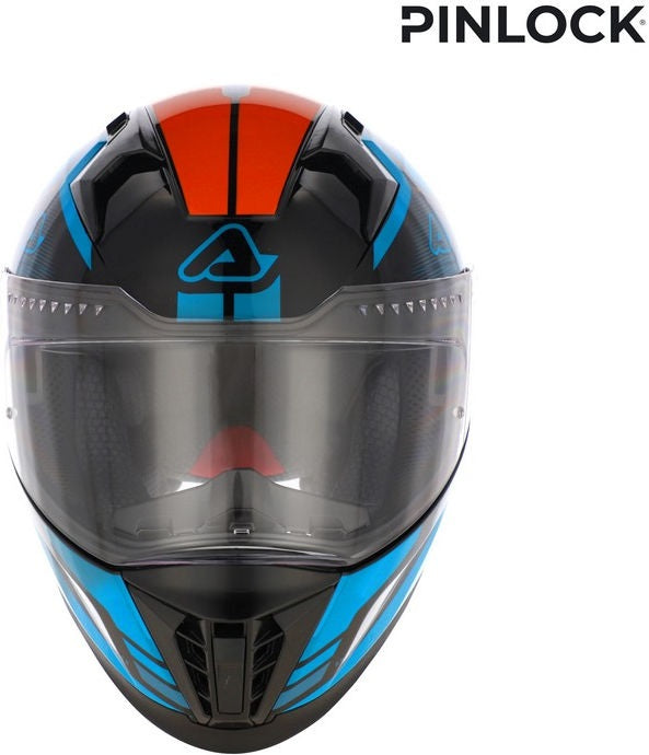X-WAY GRAPHIC HELMET, BLUE/ORANGE