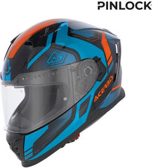 X-WAY GRAPHIC HELMET, BLUE/ORANGE