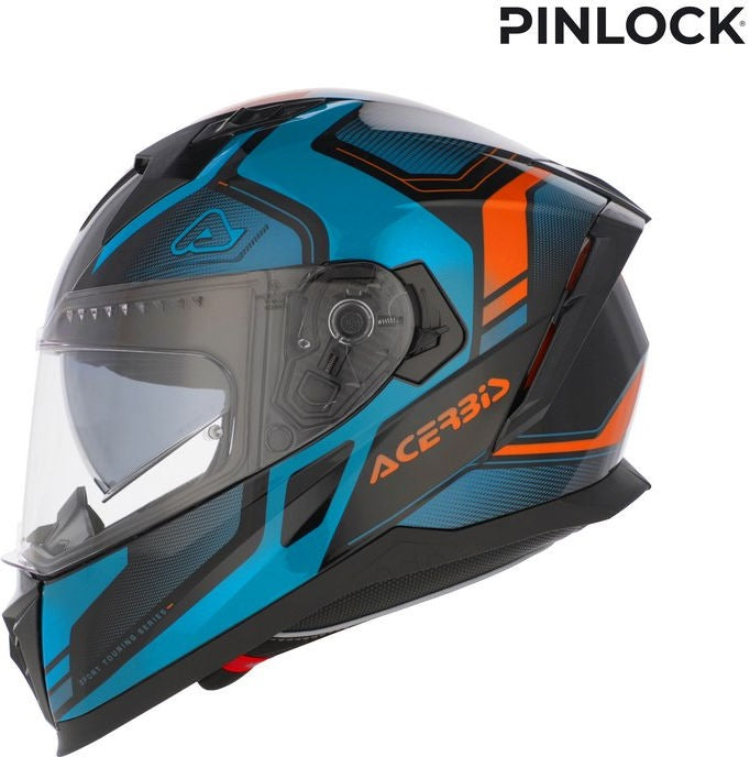X-WAY GRAPHIC HELMET, BLUE/ORANGE