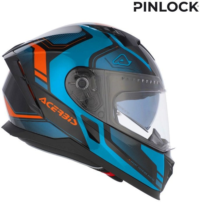 X-WAY GRAPHIC HELMET, BLUE/ORANGE