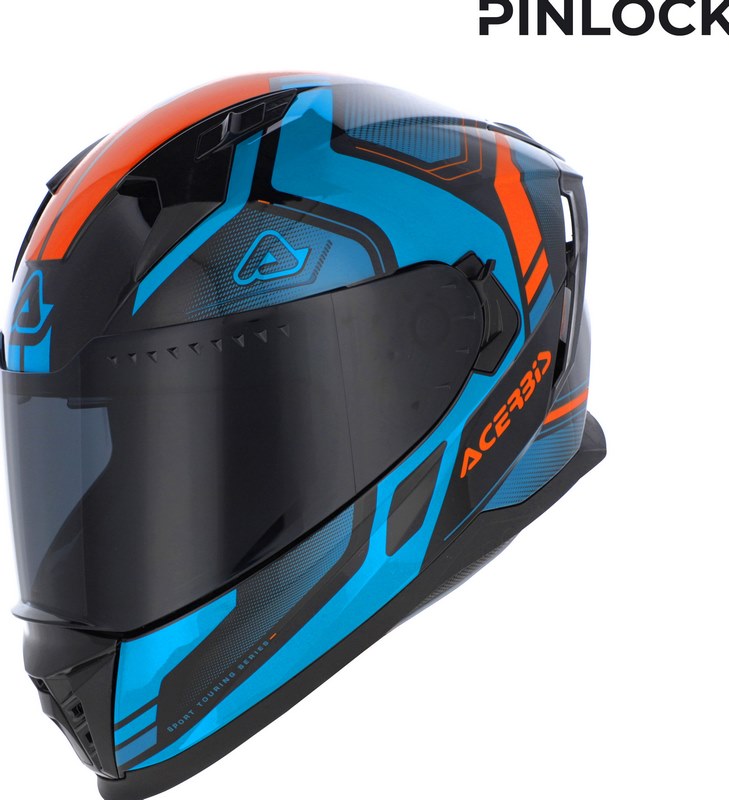 X-WAY GRAPHIC HELMET, BLUE/ORANGE