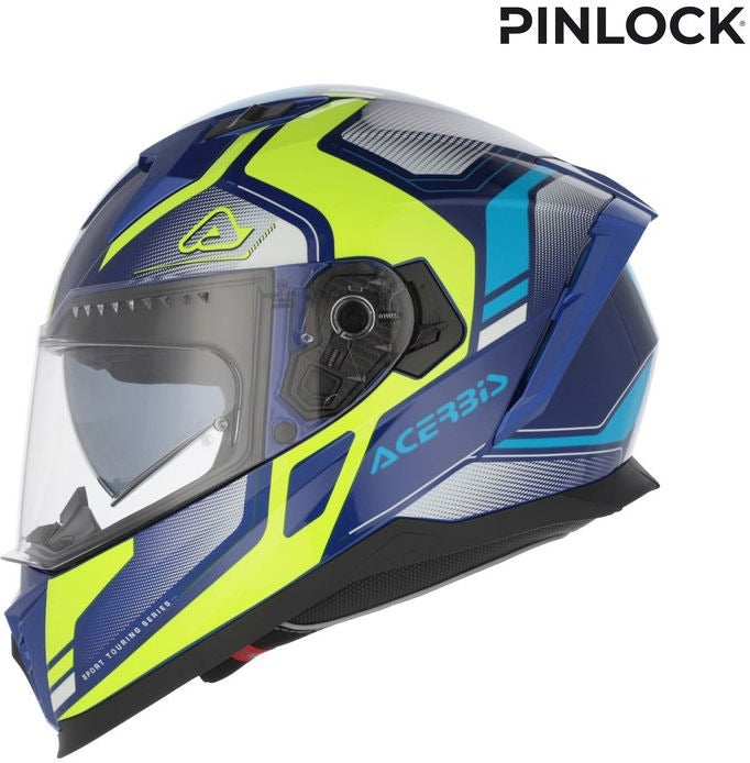 X-WAY GRAPHIC HELMET, BLUE/YELLOW