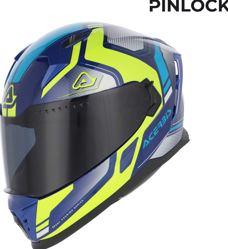 X-WAY GRAPHIC HELMET, BLUE/YELLOW