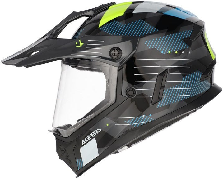 RIDER JUNIOR HELMET, BLACK/FLUO YELLOW, Size T58