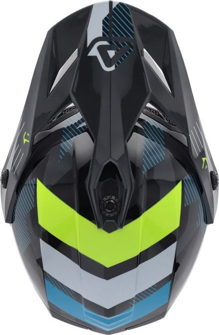 RIDER JUNIOR HELMET, BLACK/FLUO YELLOW, Size T56