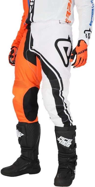 PANTS MX TRACK CONNECTION, WHITE/ORANGE