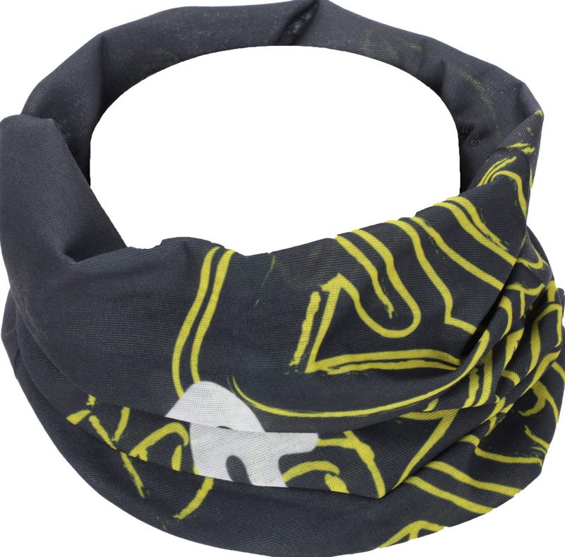 NECKWARMER REG, GREY/YELLOW