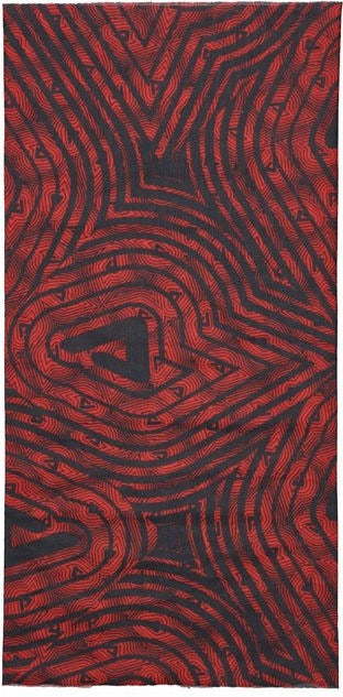 NECKWARMER REG, GREY/RED