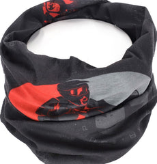 NECKWARMER REG, RED/GREY