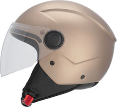 JET BREZZA METALLIC HELMET, BROWN