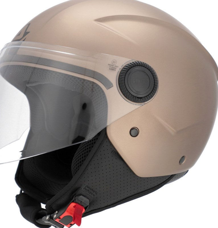JET BREZZA METALLIC HELMET, BROWN
