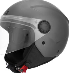 JET BREZZA METALLIC HELMET, DARK GREY