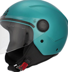 JET BREZZA METALLIC HELMET, TURQUOISE