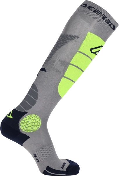 MX IMPACT VENTED SOCKS, GREY/YELLOW