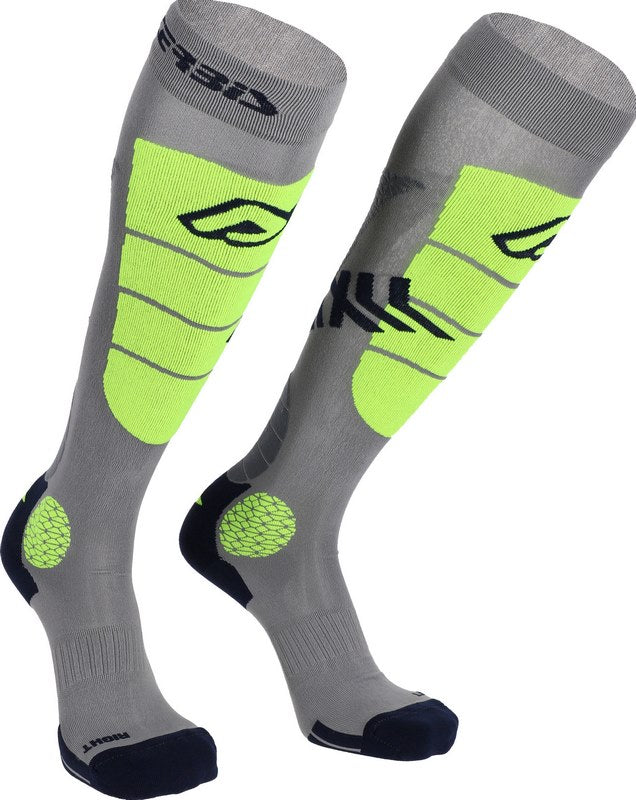 MX IMPACT VENTED SOCKS, GREY/YELLOW