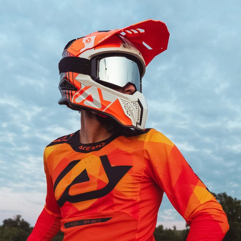 AIRSTRIKE-C HELMET, ORANGE/WHITE