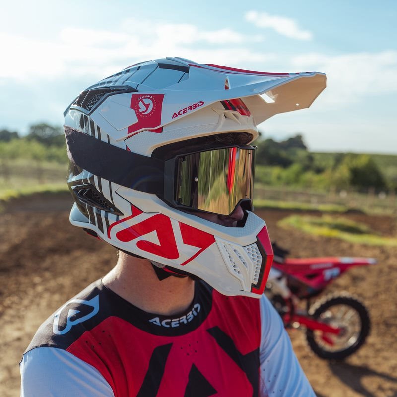 AIRSTRIKE-C HELMET, WHITE/RED, Size XS