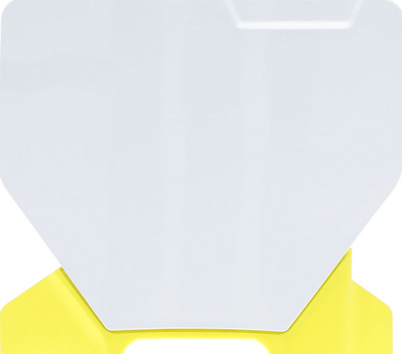 FRONT NUMBER PLATE, WHITE/YELLOW