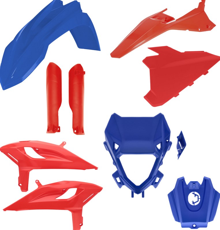 FULL PLASTIC KIT, RED/BLUE