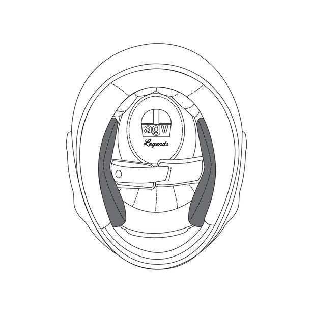 AGV CHEEK PADS X3000 (XXL) Premium Black | 20KIT00122001