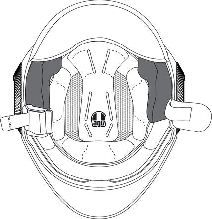 AGV CHEEK PADS ORBYT (XL) Grey/Black | 20KIT48204001