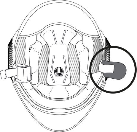 AGV CHIN STRAP PADS ORBYT Grey | 20KIT48205001