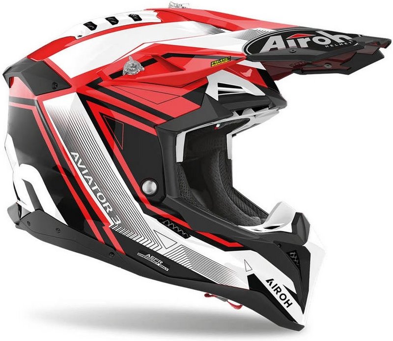 AIROH Helmet Aviator 3 League, Red Gloss | AV3LE55
