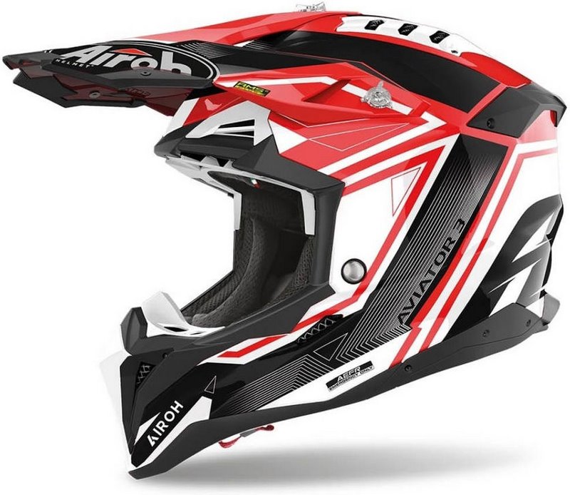 AIROH Helmet Aviator 3 League, Red Gloss | AV3LE55