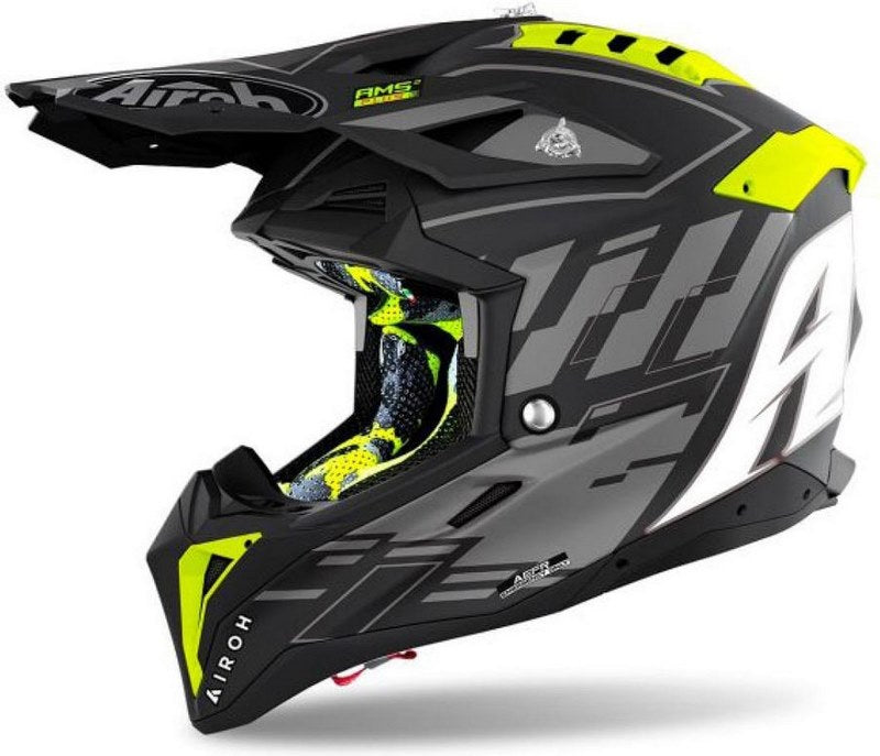 AIROH Motocross Helmet Aviator 3 Rampage, Black Matt | AV3RAM35