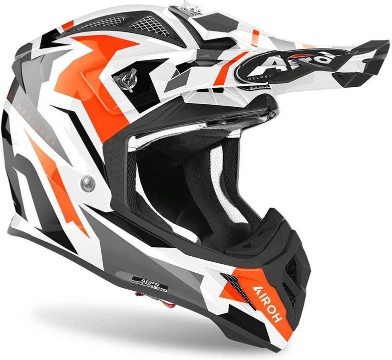 AIROH Helmet Aviator Ace Swoop, Orange Gloss | AVASW32