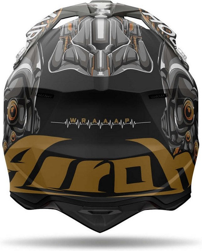 AIROH Motocross Helmet Wraaap Cyborg, Matt | WRAC35