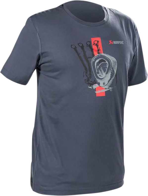 Akrapovic TEE MEN RD STRIP BL/GR 3X | 801772