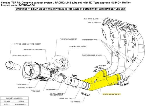 Akrapovic COLLECTOR SS YZF-R6 09 | C-Y6R8