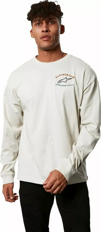 Alpinestars Full Face Long-Sleeve T-Shirt, Off-White | 123371200204