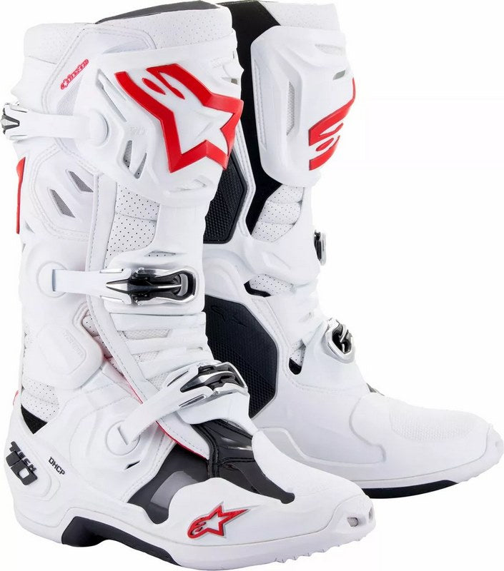 Alpinestars Tech 10 Supervented Boots, White, Red | 2010520-2230