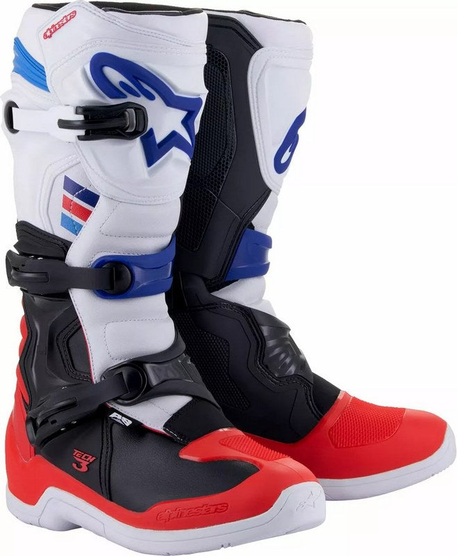 Alpinestars Tech 3 Boots, Black, Red, White, Size 47 | 2013018-2307-12