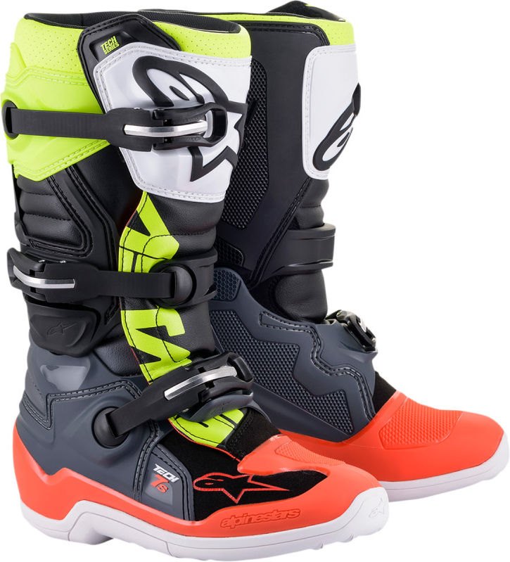 Alpinestars Boot Tech7S, Black|Gray|Orange|White|Yellow, Size 3 | 2015017-9058-3