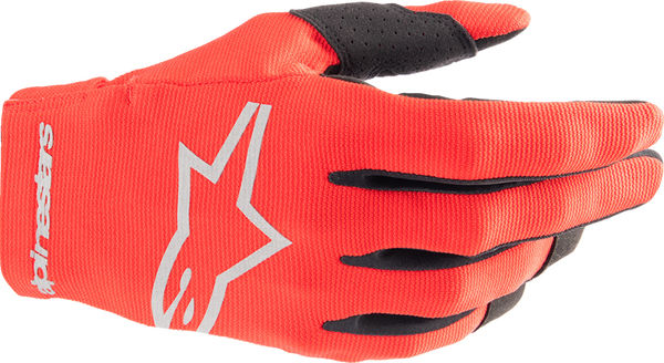 Alpinestars Off Road Red/Silver Mens Radar Gloves, Size M | 3561824-385-M