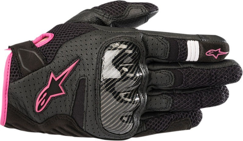 Alpinestars WOMENS STELLA SMX-1 AIR V2 ROAD RIDING GLOVES BLACK/FUCHSIA, Size-S | 3590518-1039-S