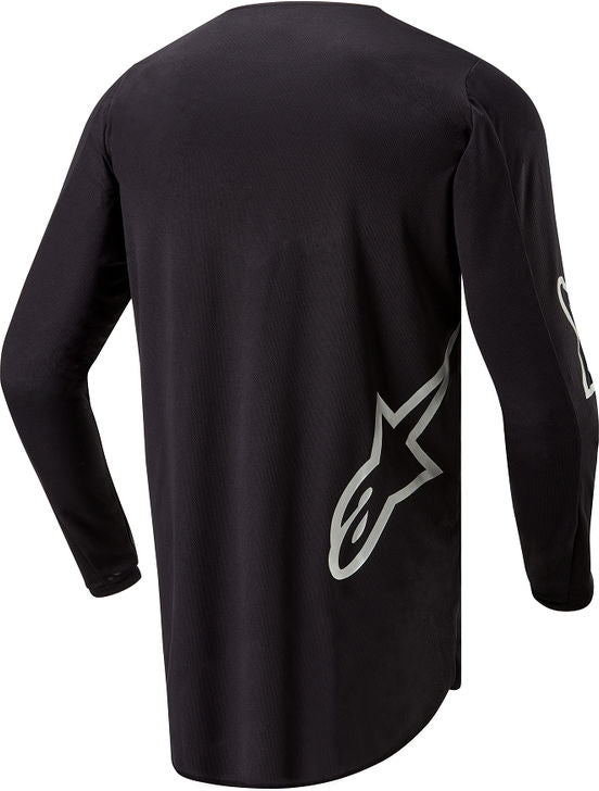 Alpinestars Off Road Black/Silver Mens Fluid Graphite Jersey, Size XL | 3763824-119-XL