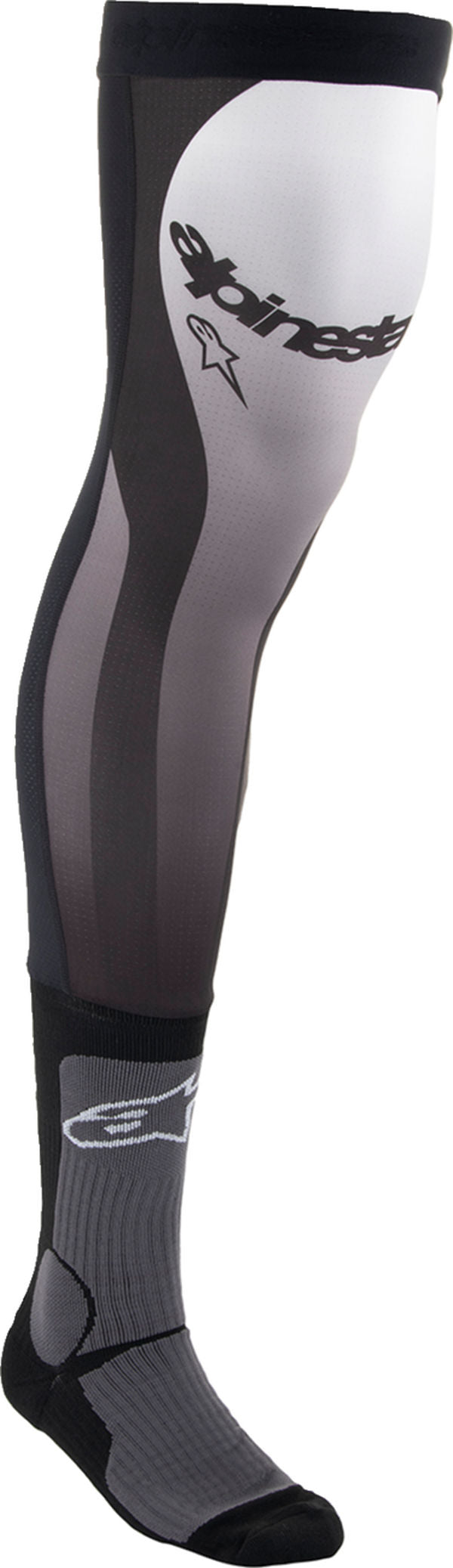 Alpinestars Black/White Mens Knee Brace Socks, Size S/M | 4701324-12-S/M