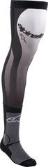 Alpinestars Black/White Mens Knee Brace Socks, Size S/M | 4701324-12-S/M