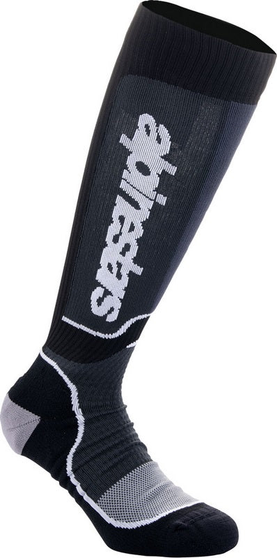 Alpinestars Black/White MX Plus Socks, Size L | 4702324-12-L
