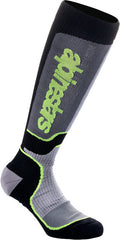 Alpinestars Black/Gray/Yellow MX Plus Socks, Size L | 4702324-175-L